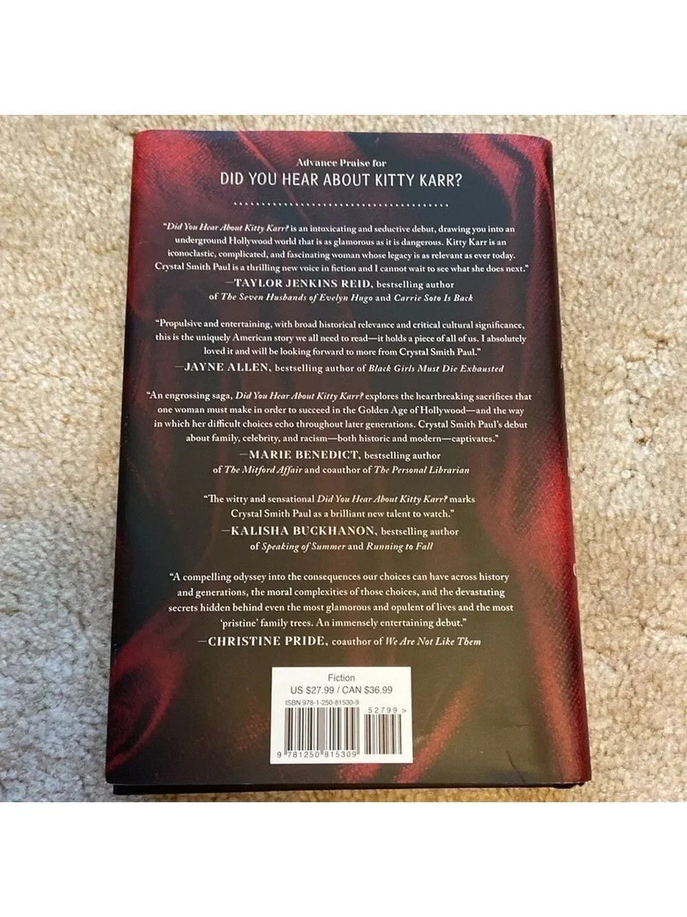 Did You Hear About Kitty Karr? Novel By Crystal Smith Paul Hardback